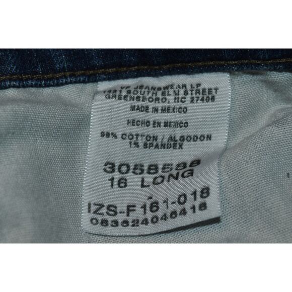 Lee Relaxed Boot Cut Women's 16 Long Western Denim Jeans Distressed At the Waist - Picture 6 of 10